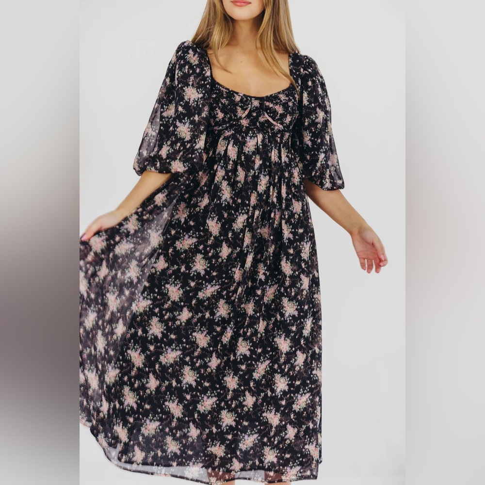 Harlow Maxi Dress in Black - Bump Friendly Maternity